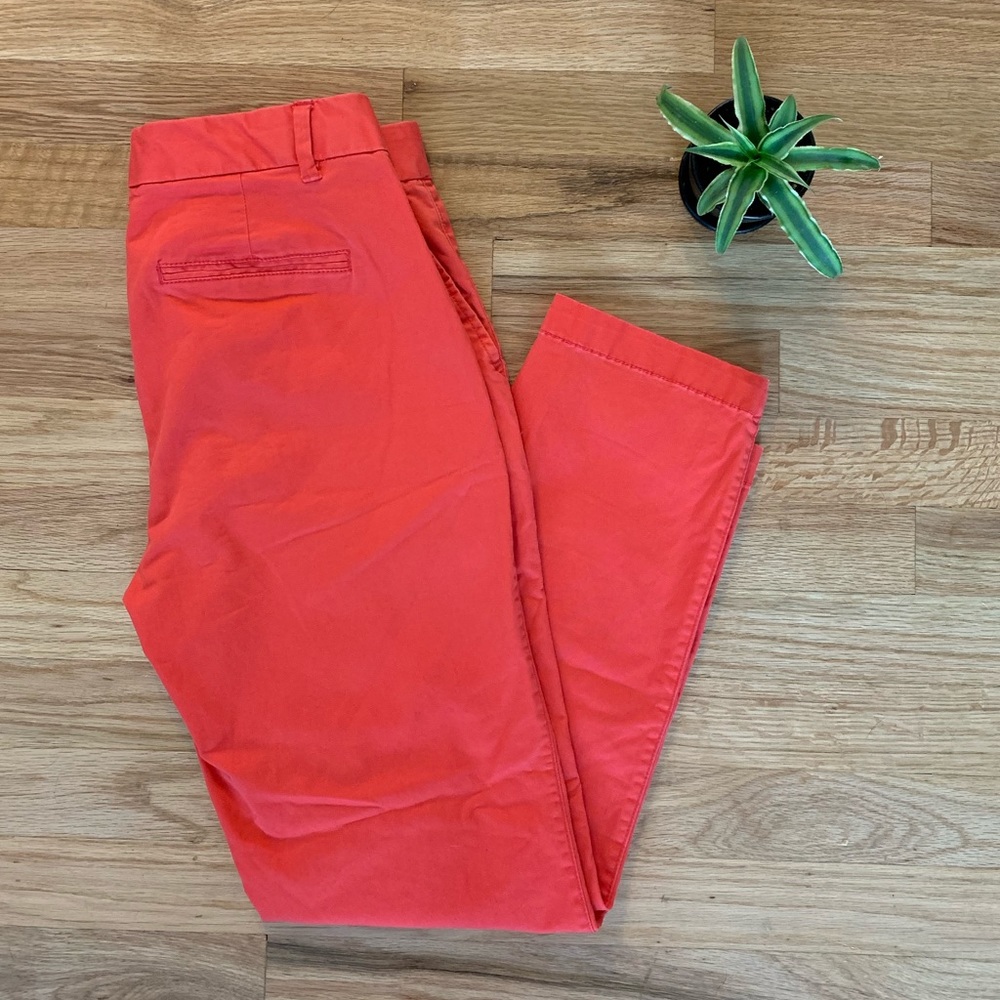 GAP Sz 2 Slim City Crop Pant Coral EUC